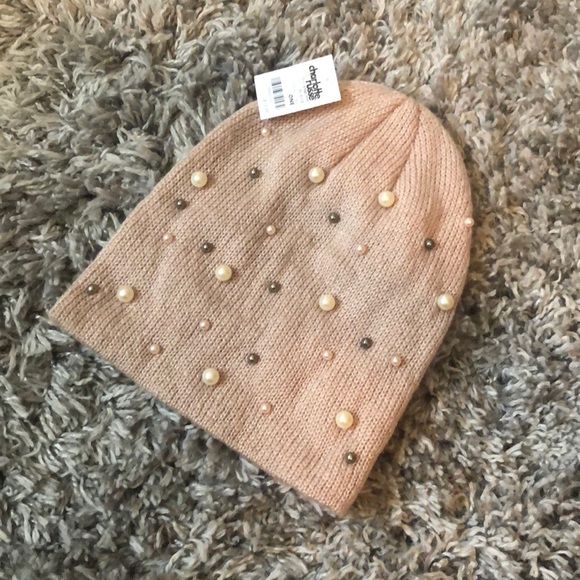 Charlotte Russe Accessories - Adorable Blush Pearl Beanie